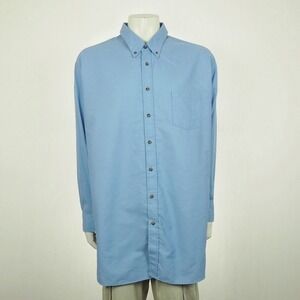 New Red Kap Button Down Shirt Mens 3XL XXXL Blue Poplin Uniform Industrial Work
